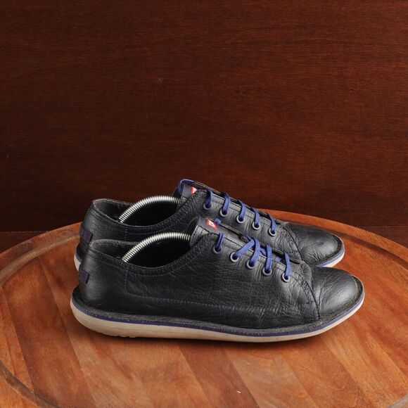 Camper Beetle Sneakers Mens SZ EU 40 US 7 Blue Minimalist Leather Shoes Lace Up - Picture 1 of 12